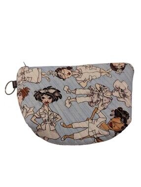 Nurse Cartoon Quilted Cosmetic Zip Pouch